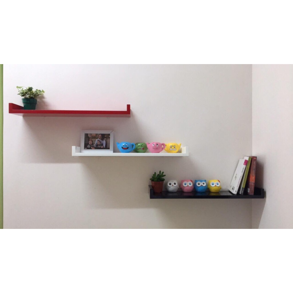 Kệ Treo Tường Combo 3 Kệ Chữ U Dài 60cm Trưng Bày, Trang Trí Chắc Chắn + Phụ kiện lắp đặt chuyên dụng.