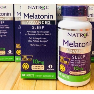 Viên uống hỗ trợ giấc ngủ MELATONIN ADVANCED SLEEP 10 mg của Mỹ - lọ 60 viên