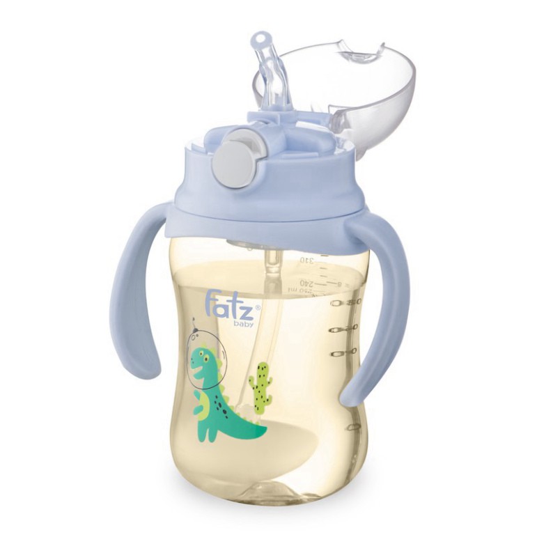 [Chính Hãng] Bình tập uống nước FatzBaby tritan 360 độ có ống hút 250ML - Cốc ống hút chống đổ Fatz FB0250N