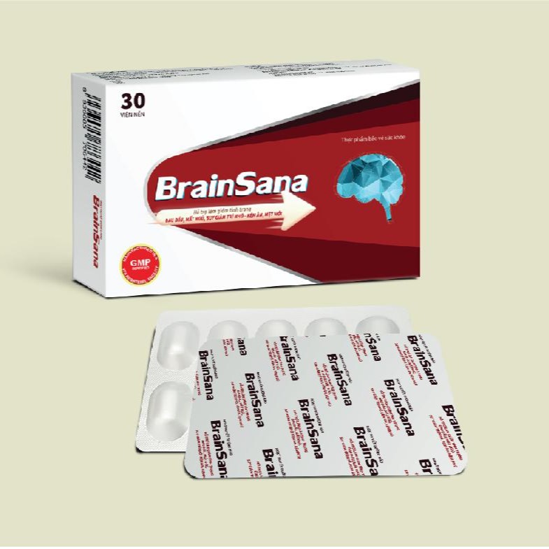 BrainSana – Hoạt huyết dưỡng não, giúp ăn ngon ngủ tốt, giảm đau đầu tiền đình (30 viên)