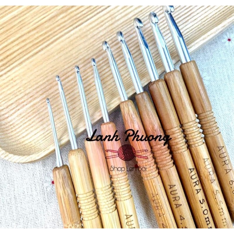 Kim móc cán tròn bằng gỗ nhiều size vintage