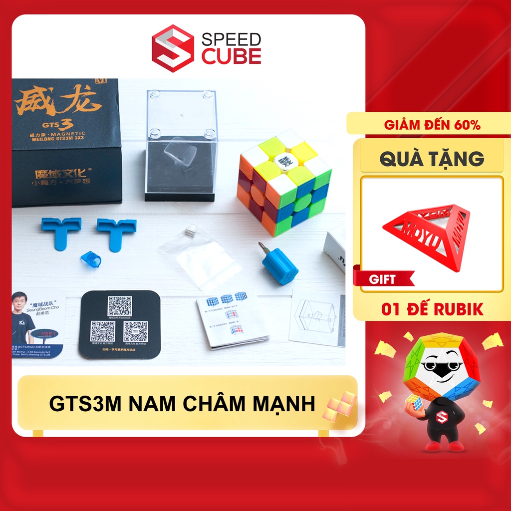 Rubik 3x3 moyu weilong GTS3M / GTS V3 M nam châm mạnh rubic 3 tầng chính hãng moyu - speed cube