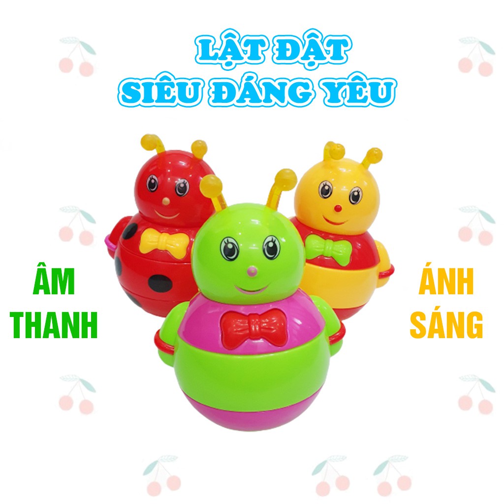 Lật Đật Siêu Cute Có Pin Âm Thanh Ánh Sáng Hình Con Ong Con Bọ Lat Dat Co Pin Màu Đỏ Vàng Xanh Lá Búp Bê Nga Bup Be Nga