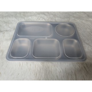 KHAY CƠM PHẦN 5 NGĂN SÂU LÒNG LỚN inox 201 ( 33x25x4 cm )