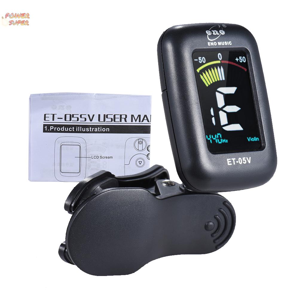 eno ET-05V Professional Clip-on Tuner Automatic Tuning Mode with Colorful LCD Display for Violin Viola Cello Double Bass Chromatic