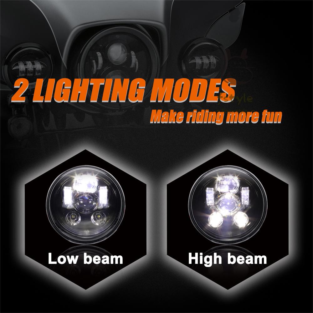 Đèn Pha Led Tròn 12v 2 Chế Độ Cho Xe Mô Tô 5.75 Inch