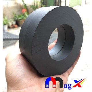 Nam Châm Ferrite Ø 100x15 Lỗ 45 - Nam Châm Đen Y30