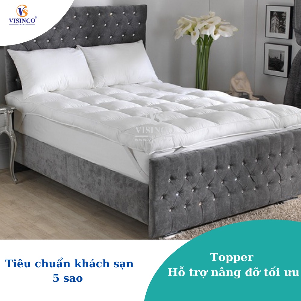 Nệm Tăng Tiện Nghi Microfiber T233 Cao Cấp Tấm Topper Làm Mềm Nệm bồng bềnh như khác sạn 5 sao