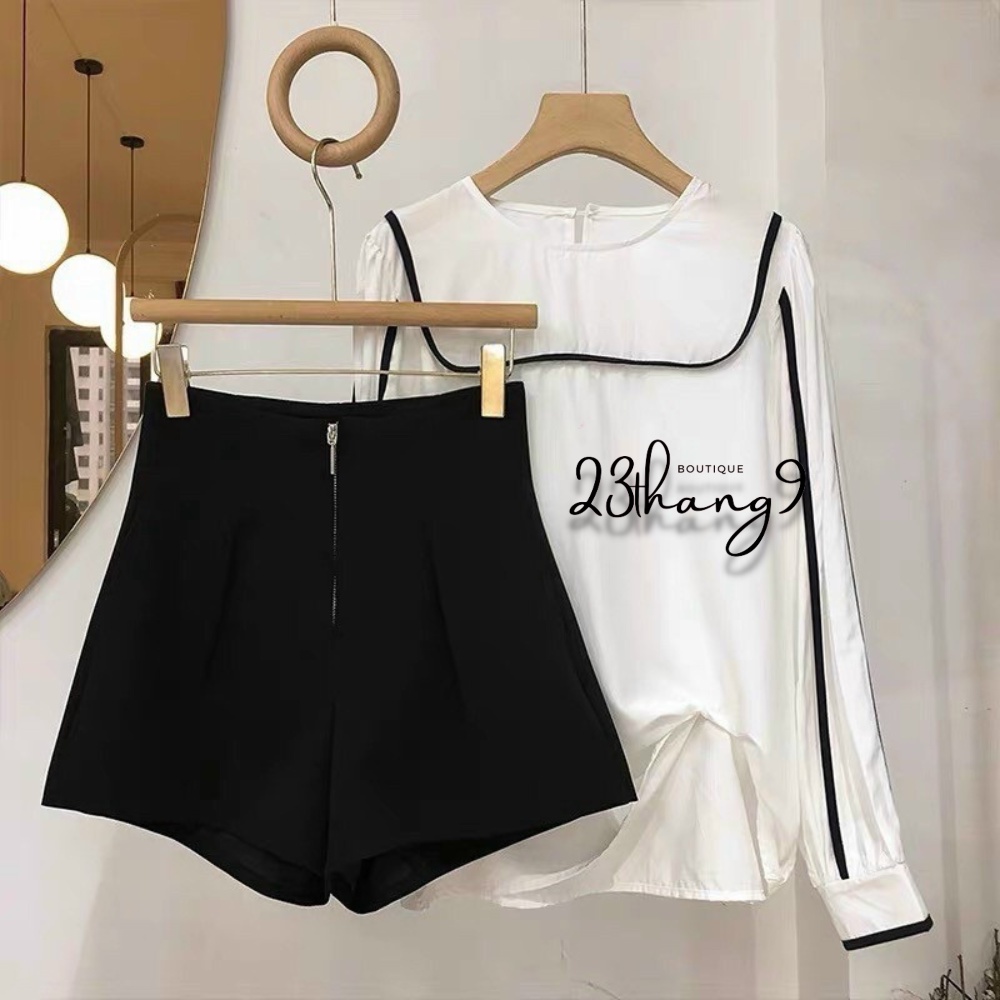 Quần short nữ ống rộng lưng cao khóa kéo trước quần đùi xếp ly vải tuyết mưa cao cấp màu be đen ulzzang