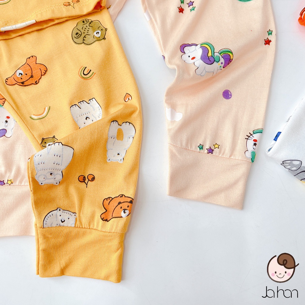 [SALE] Bộ Thun Lạnh Dài Tay Cho Bé Trai, Bé Gái Minky Mom Hoạ Tiết Gấu Trắng, Đồ Bộ Cho Bé Mặc Nhà MKMTD2225