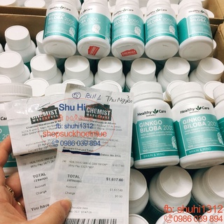 Bổ Não, hoạt huyết dưỡng não Healthy care Ginkgo Biloba  2000mg, 100 viên Úc