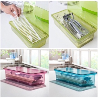 Hộp nhựa chopsticks đựng muỗng đũa, tiện lợi, hộp nhựa trong suốt đựng đũa muỗng có nắp đậy