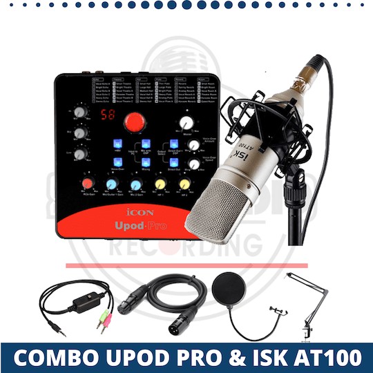 [Mã 154ELSALE2 giảm 7% đơn 300K] [COMBO VIP] Trọn bộ combo micro ISK AT100 + Soundcard Icon Upod Pro