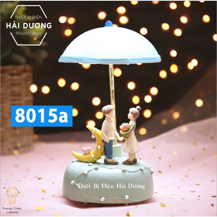Món quà giáng sinh ý nghĩa - Mô hình dễ thương có đèn phát nhạc trang trí bàn học văn phòng decor vintage