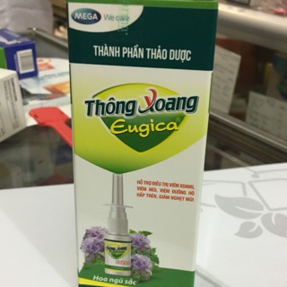 Xịt Thảo Dựơc Thông Xoang Eugica (dịch chiết ngũ sắc hỗ trợ điều trị viêm xoang, viêm mũi, viêm đường hô hấp trên...)
