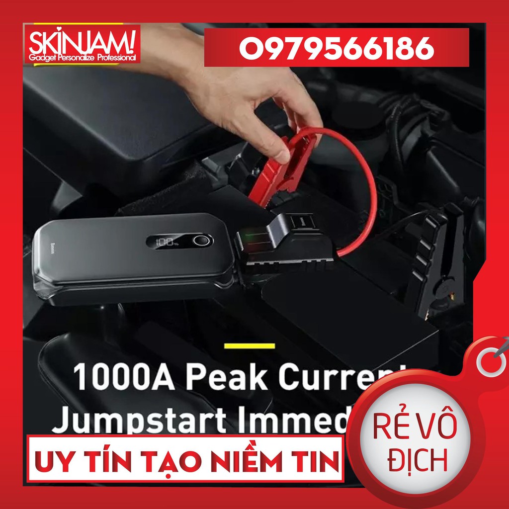 Bộ Kích Bình Ắc Quy Dùng Cho Xe Ô Tô Baseus Super Energy Car Jump Starter PRO (12000mAh, 5V-3A) Chính Hãng Baseus