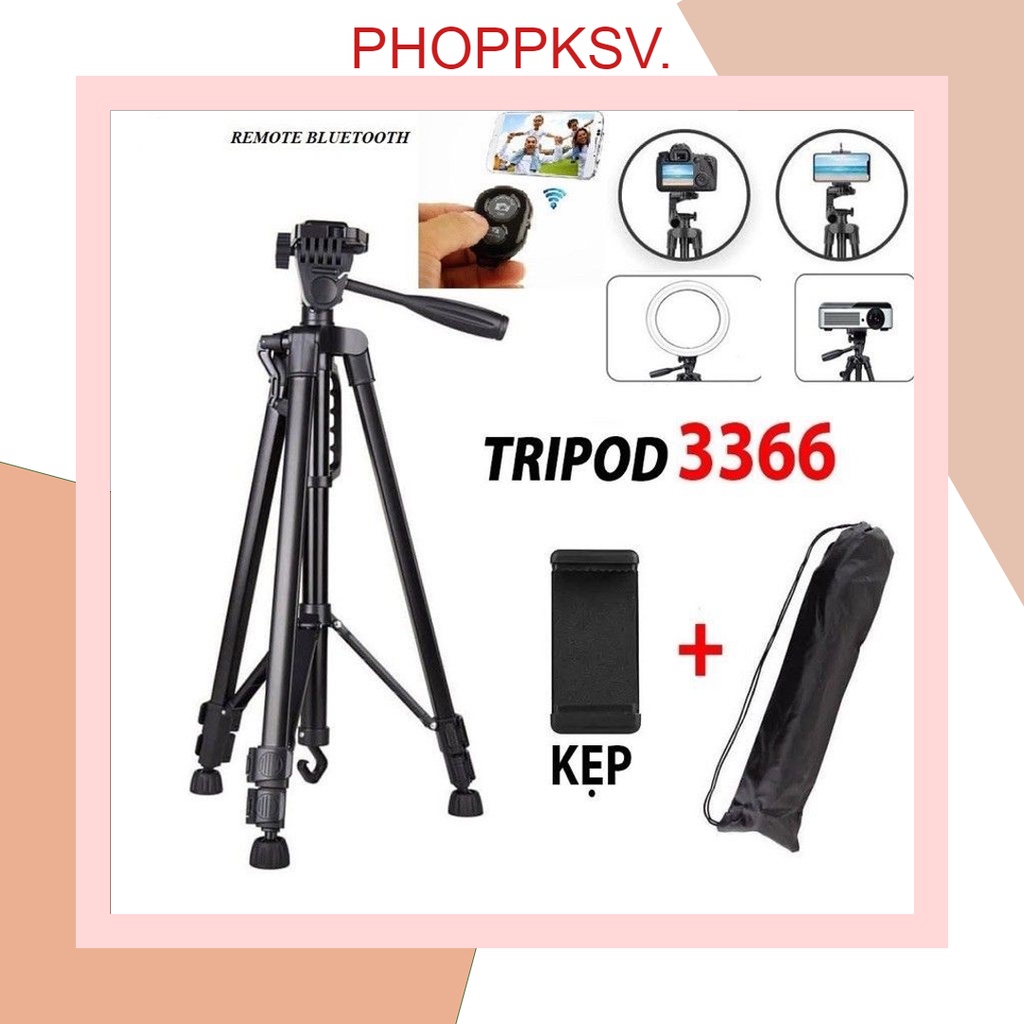 Chân Quay Điện Thoại, Máy ảnh Tripod 3366 chất lượng cao.