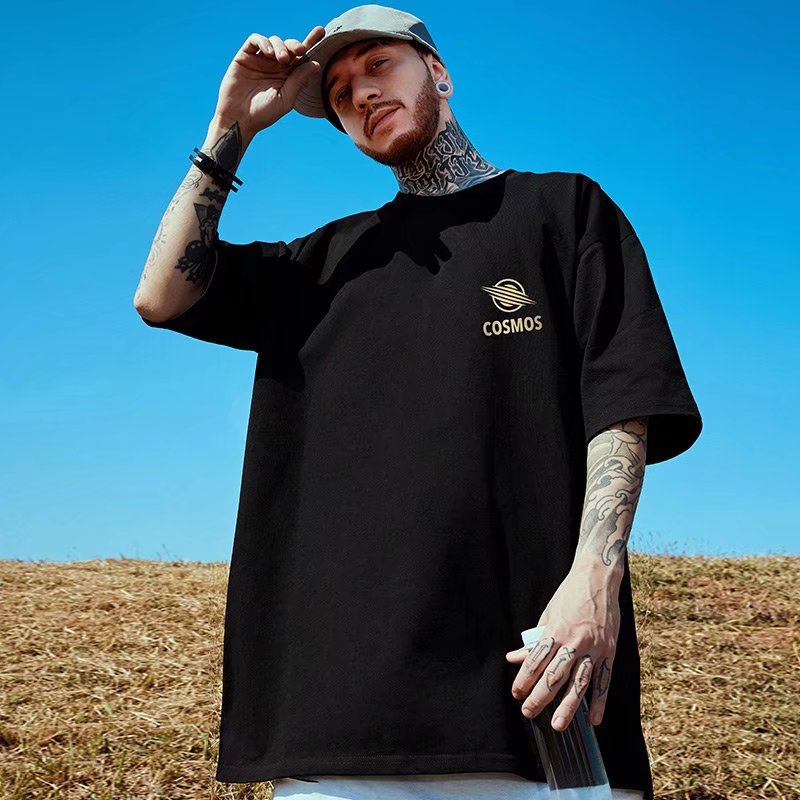 Áo Thun Nam Dáng Rộng In Chữ Phong Cách Nhật Bản Thời Trang Mùa Hè size M-8XL