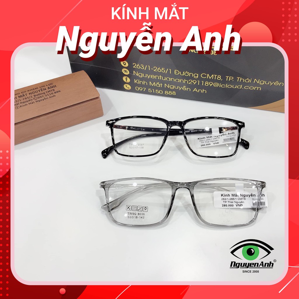 gọng kính nhựa dẻo loại 1, siêu bền form chữ nhật, mã 8087 loại đẹp thời trang
