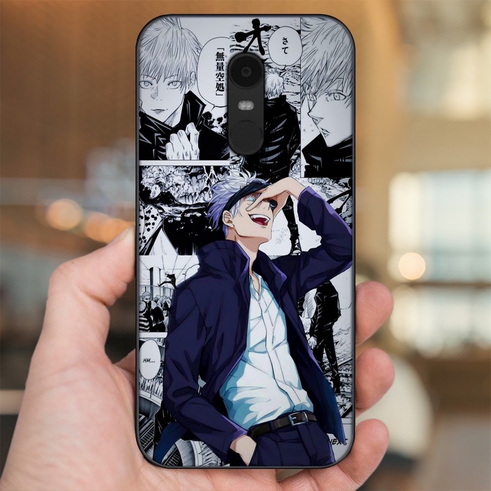 Ốp lưng Xiaomi Redmi 5 Plus viền đen in hình Satoru Jujutsu Kaisen