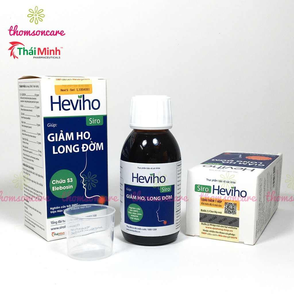 Heviho - Hỗ trợ giảm ho từ thảo dược - Có tem tích điểm chính hãng