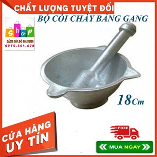 Bộ chày cối bằng gang trắng đúc nguyên khối, hàng dày dặn, loại 1-Giadung24h