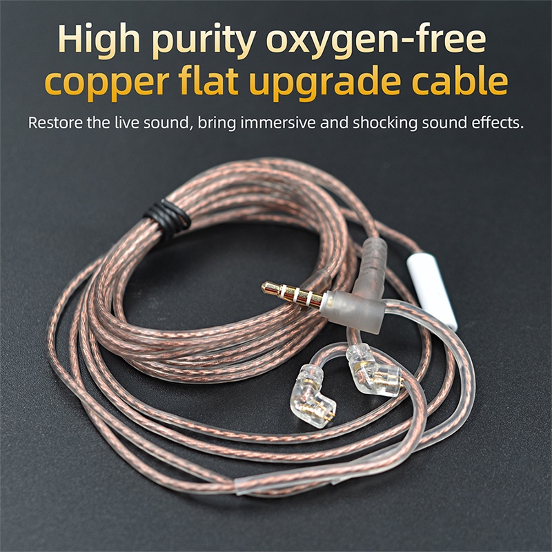 Dây cáp nâng cấp bằng đồng không mạ ô xi sử dụng cho KZ OFC cable High purity oxygen-free copper flat upgrade line 2Pin for ZS10 EDX EDC ZST ZSN ZEX Pro X