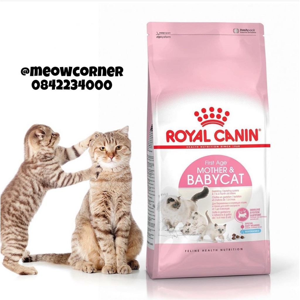 Thức ăn cho mèo mẹ và mèo con Royal Canin Mother &amp; Baby Cat 34 Túi 2Kg bao bì mới 2022