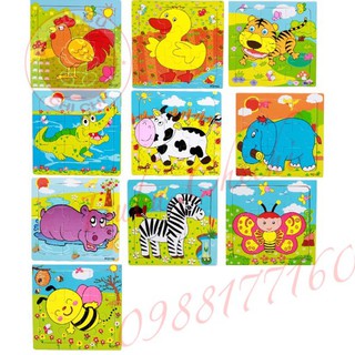 0036] Bộ xếp hình 9 miếng ghép kích thước 15*15 cm cho bé 2 tuổi