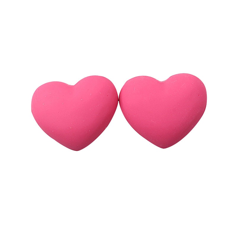 Set 10 Phụ Kiện Trang Sức Hình Trái Tim Bằng Nhựa Resin Màu Kẹo Xinh Xắn DIY