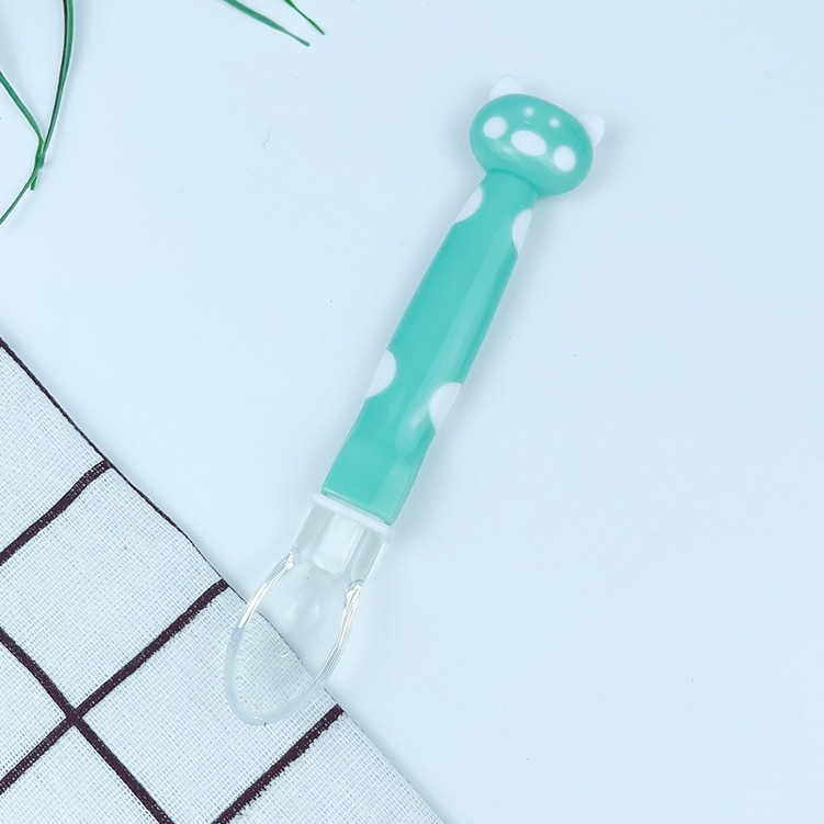 Thìa Muỗng Ăn Dặm Silicon Siêu Mềm Cho Bé Shopmegold1, Muỗng Ăn Dặm Silicon Hình Mèo Cho Bé Chất Liệu An Toàn