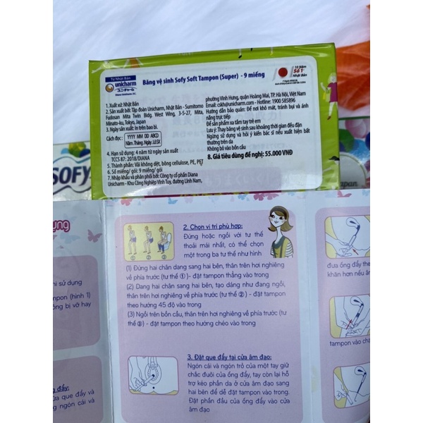 Băng Vệ Sinh Siêu Thấm Nhật Bản Sofy Tampon Supper Gói 9 Miếng