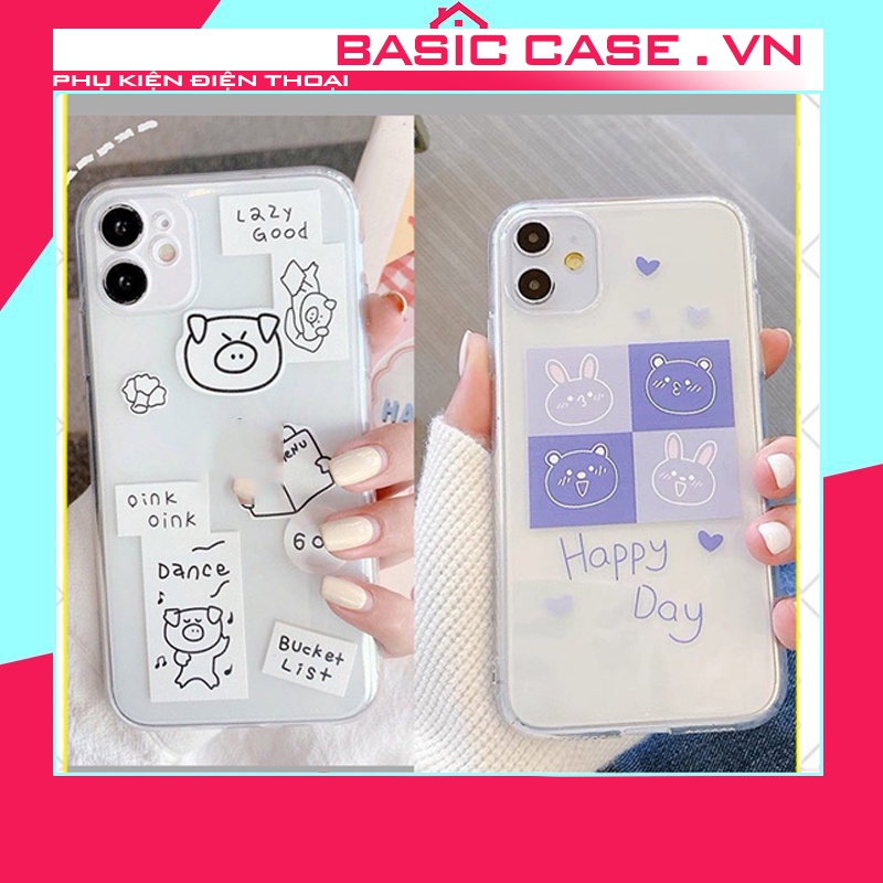 Ốp lưng iphone chống ố viền trong happy day 6 6plus 7 8 7plus 8plus x xsmax 11 11promax 12 13 pro max promax s plus