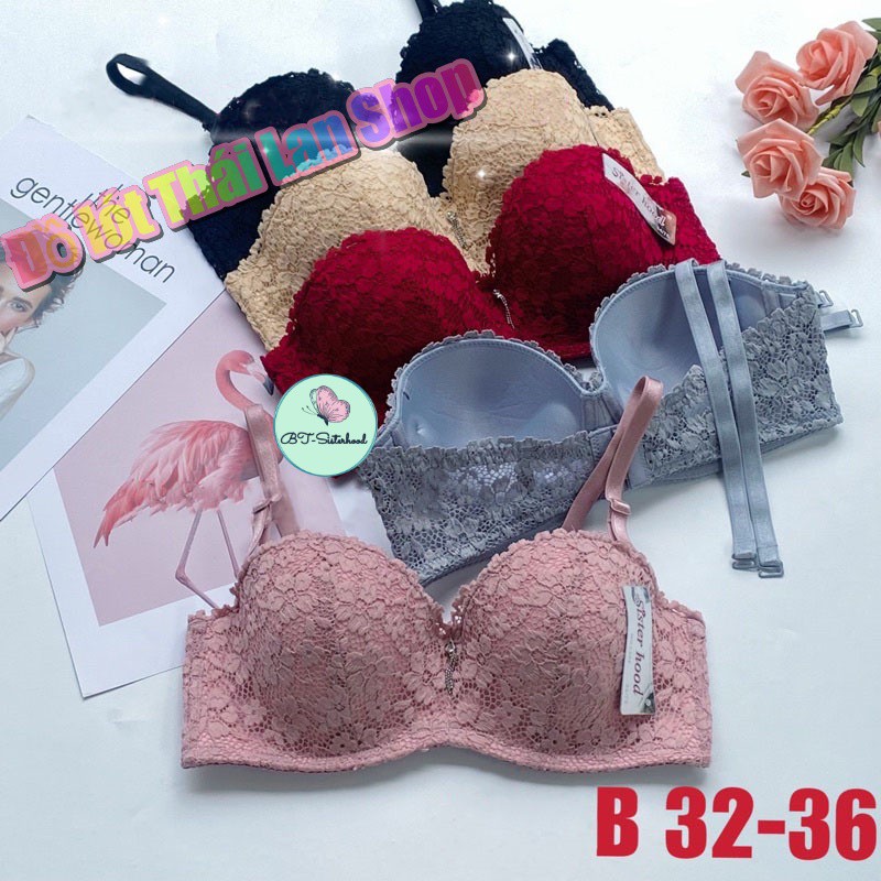 Áo lót nữ Thái Lan Sisterhood 284, chất ren mịn, mút vừa, có gọng, Cup ngang B, dành cho quả ngực lớn có độn, Leblur | BigBuy360 - bigbuy360.vn