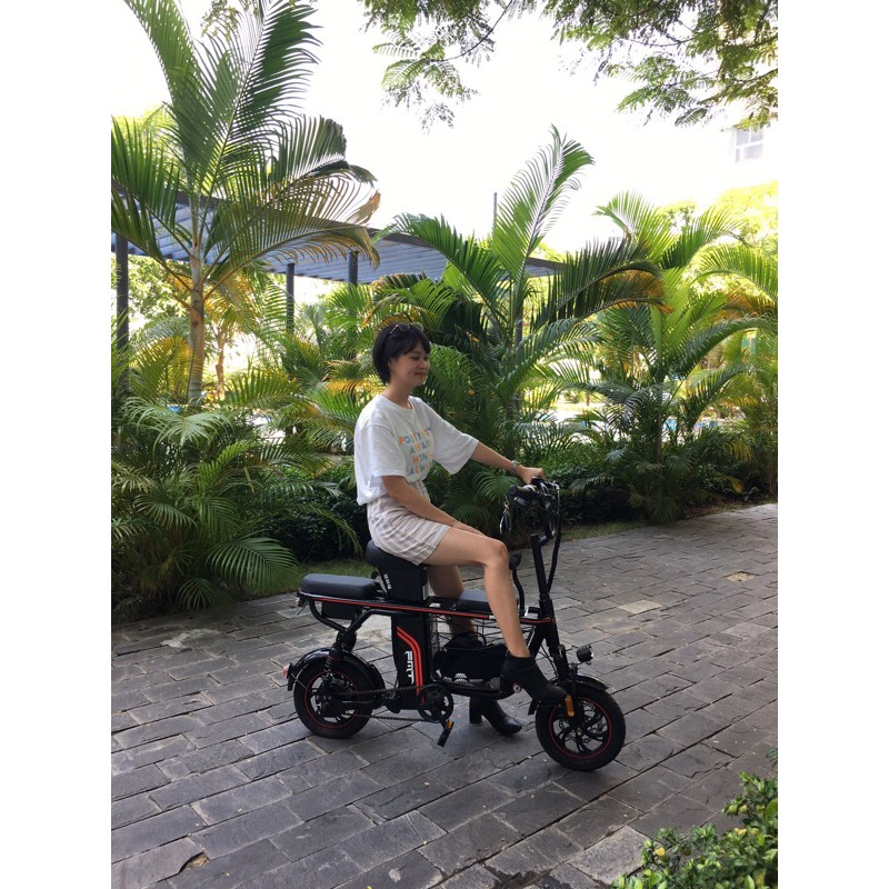 Xe đạp điện gia đình FMT-pin LITHIUM 15AH-3 GHẾ NGỒI rộng rãi