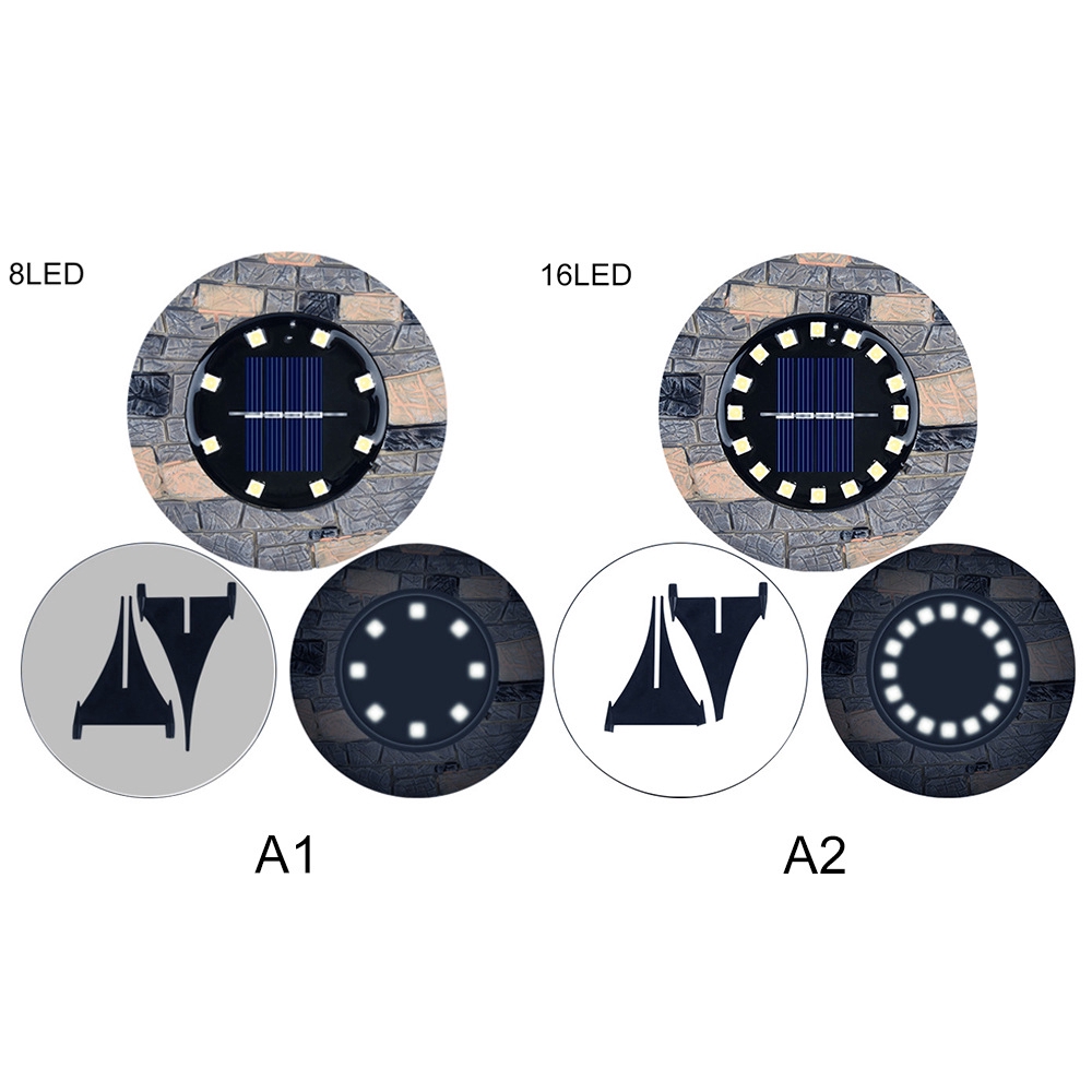 1 Đèn Led 8 / 16 Bóng Năng Lượng Mặt Trời Chống Thấm Nước Trang Trí Sân Vườn