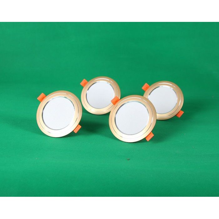 Bộ 50 Đèn Led âm trần đổi màu 7w vỏ vàng, đèn trang trí giá rẻ