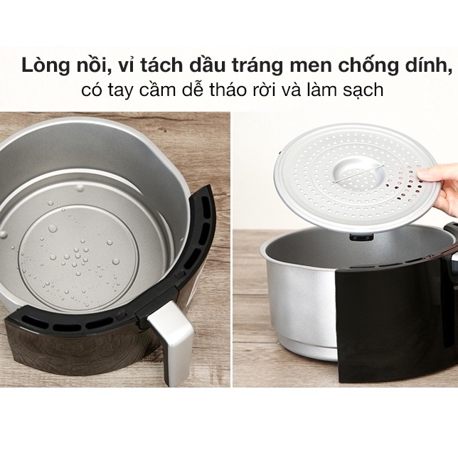 Nồi chiên không dầu điện tử Perfect 1400W dung tích 5L giảm chất béo trong đồ ăn bảo vệ sức khỏe - HAPOS