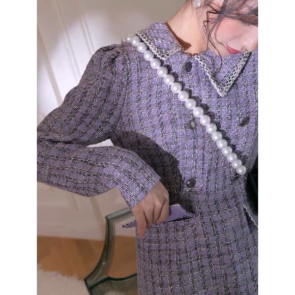 Đầm dạ tweed tiểu thư