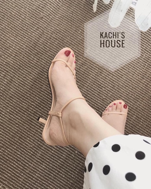 Sandal quai mảnh gót nhọn cao 5 phân tiểu thư kèm ảnh thật