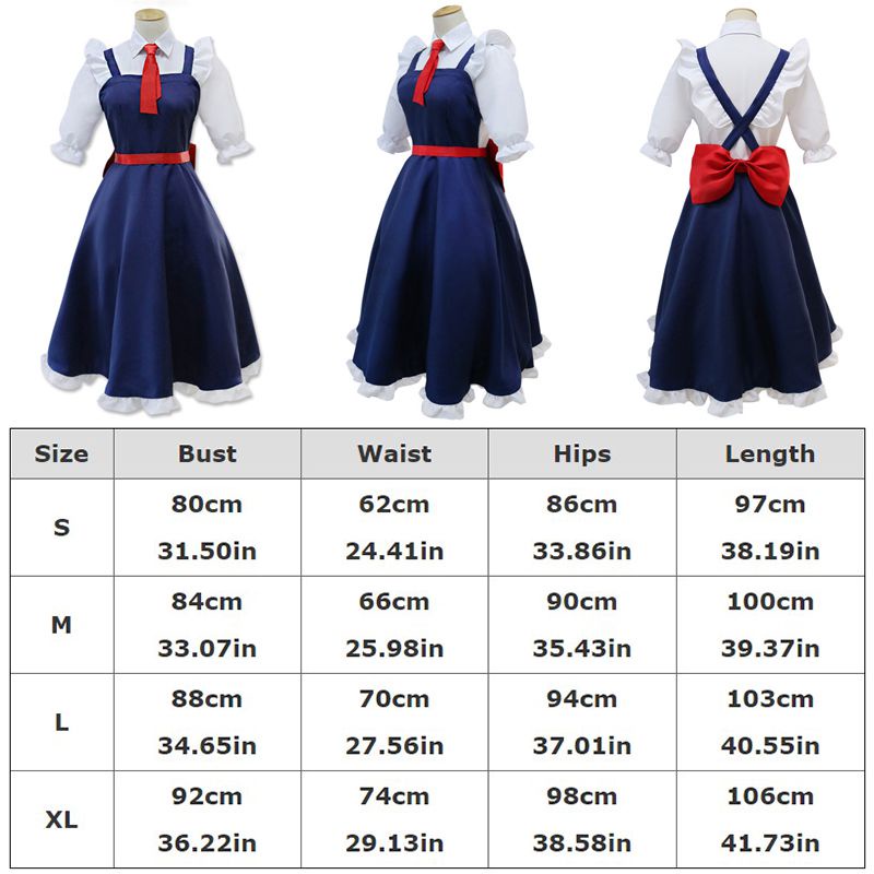 Đầm / Tóc giả hóa trang phong cách nhân vật Kobayashi Tohru đáng yêu
