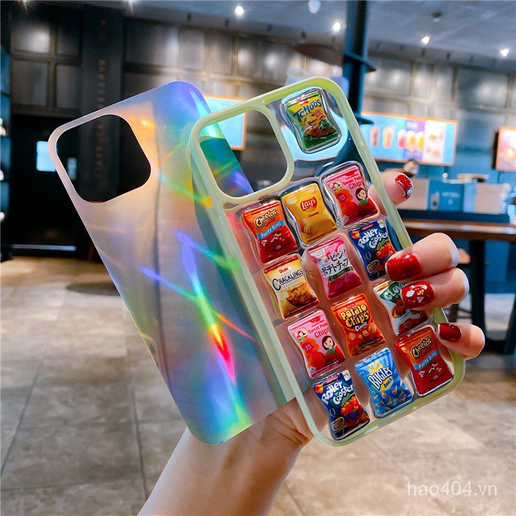 Ốp điện thoại chống sốc họa tiết bánh snack phong cách Hàn Quốc thích hợp cho Iphone se2 7 8p X Xsmax Xr11 12pro