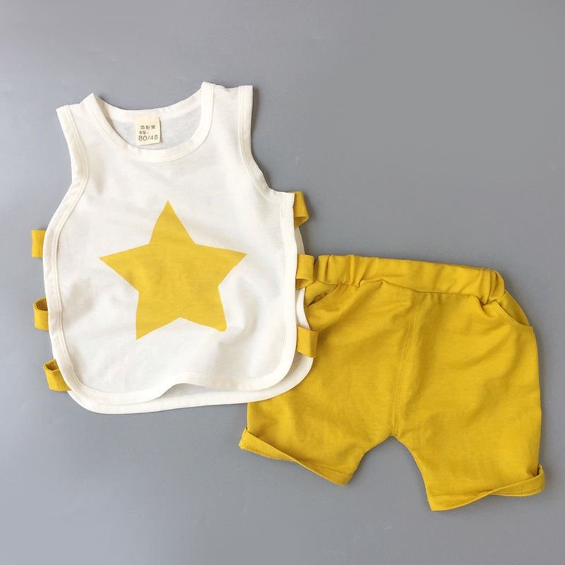 Quần Áo Bé Trai Bộ Ba Lỗ hình Ngôi Sao Cotton Đũi Cao Cấp Từ 7-28kg - MINKY BABY