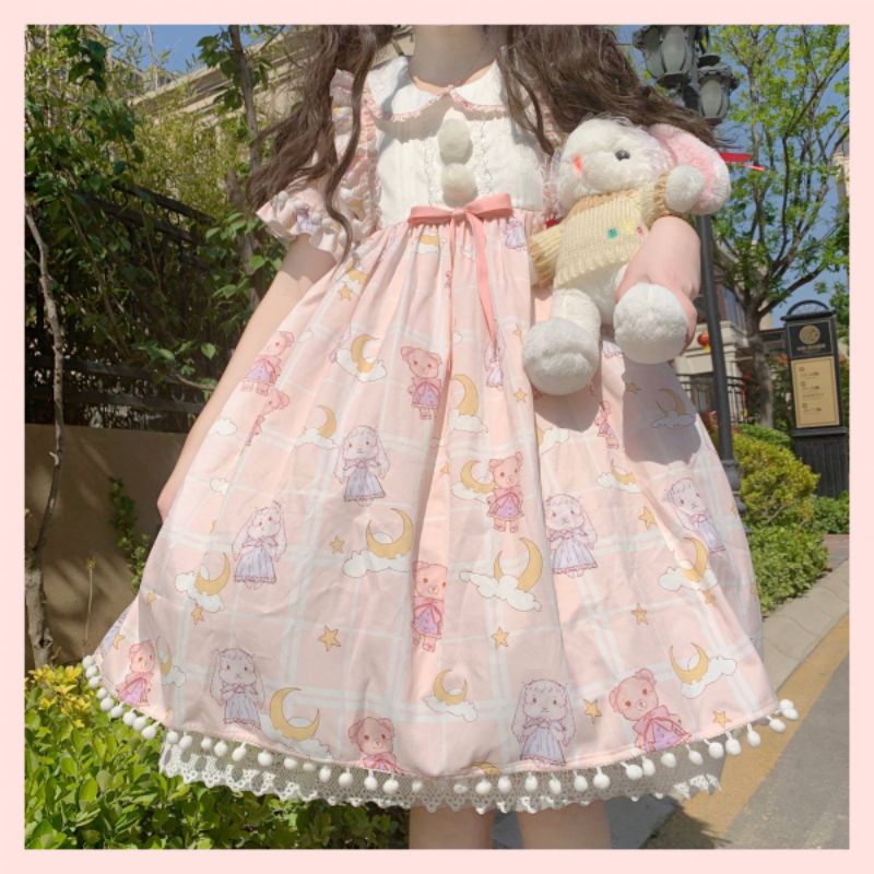 ĐẦM lolita gấu đủ màu kèm heedband