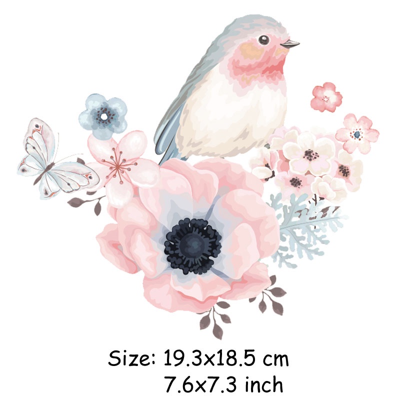 Miếng Vá Trang Trí Quần Áo Hình Chim DIY 19*19cm