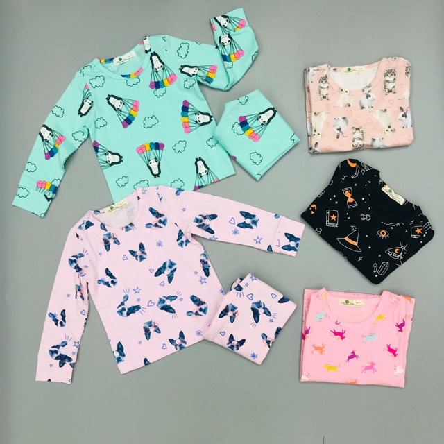 Bộ thu đông cho bé gái, đồ bộ thun bé gái chất cotton mềm mát, size 1-8 tuổi - SUNKIDS1