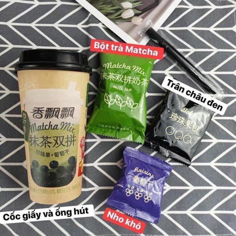 [CÓ SẴN] Trà Sữa Xiang Piao Piao - Vương Tuấn Khải Đại Ngôn Matcha và Sugar