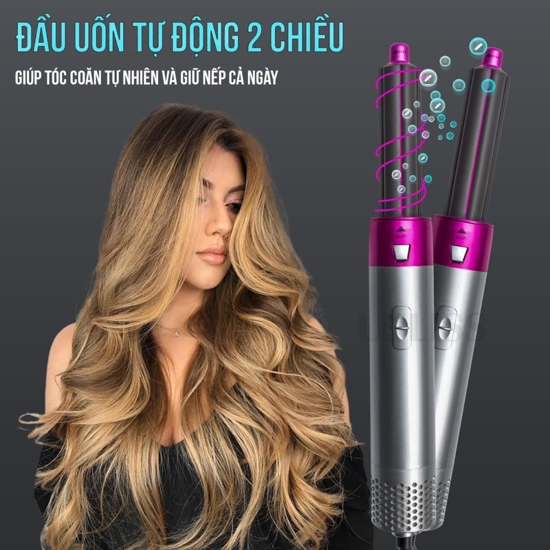 MÁY SẤY UỐN TÓC TỰ ĐỘNG TẠO KIỂU 5 IN 1 Mới 2023