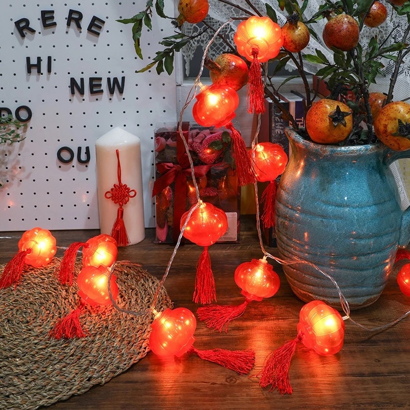 LED Lighting Small Red Lantern String Light for Spring Festival Decoration/2M 10LED/Traditional Red LED Light Garland
