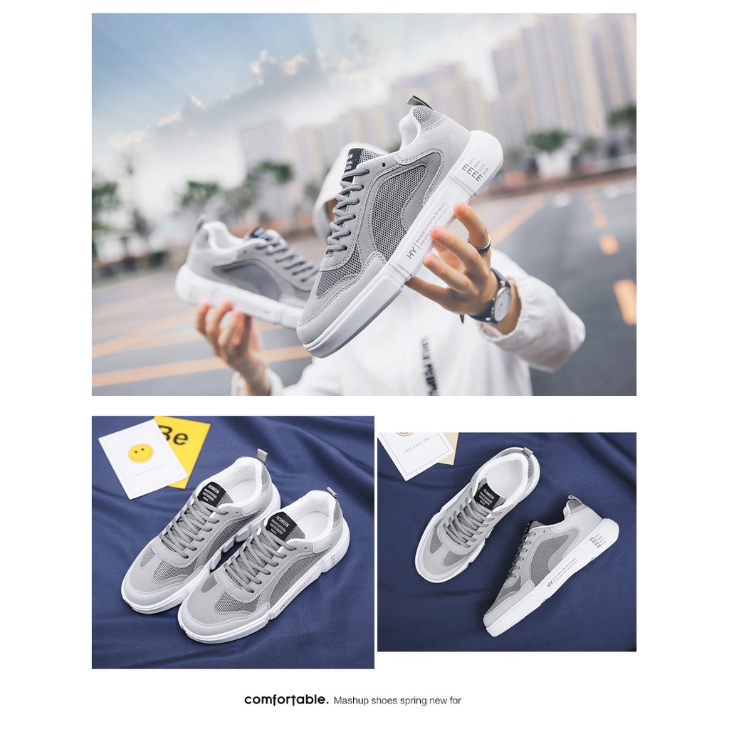 𝔹𝕆𝕊𝕊 𝕊ℍ𝕆𝔼𝕊 ⚜️ Giày Thể Thao SNEAKER NAM ⚜️26 ( Mầu Xám ) Hot FASHION FULL BOX